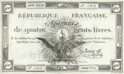400 Livres FRANCE  1792 Ass.38a XF+