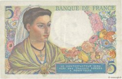 5 Francs BERGER Petit numéro FRANCIA  1943 F.05.01A1 MBC+
