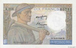 10 Francs MINEUR FRANKREICH  1949 F.08.22a
