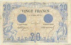 20 Francs NOIR FRANCIA  1875 F.09.02 MB