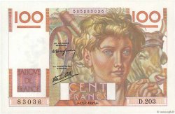 100 Francs JEUNE PAYSAN Favre-Gilly FRANCIA  1947 F.28ter.01 FDC