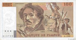 100 Francs DELACROIX 442-1 & 442-2 FRANKREICH  1995 F.69ter.02d VZ