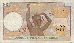 100 Francs Spécimen AFRIQUE ÉQUATORIALE FRANÇAISE Brazzaville 1941 P.08s TTB