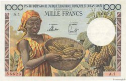 1000 Francs AFRIQUE ÉQUATORIALE FRANÇAISE  1957 P.34 VZ