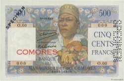 500 Francs Spécimen COMOROS  1960 P.04s1 UNC-