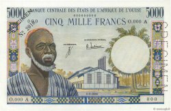 5000 Francs Spécimen WEST AFRIKANISCHE STAATEN  1965 P.104AdS fST+