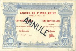 500 Francs Annulé NEW CALEDONIA  1921 P.22 VF