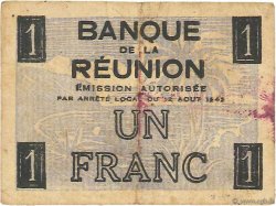 1 Franc Croix de Lorraine REUNION ISLAND  1943 P.34 F+