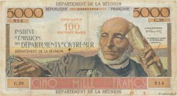 100 NF sur 5000 Francs Schoelcher ÎLE DE LA RÉUNION  1967 P.56 TB