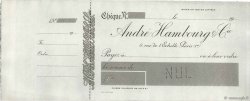 Francs Non émis FRANCE regionalism and miscellaneous Paris 1900 DOC.Chèque