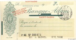 Francs FRANCE regionalism and miscellaneous Saint-Saens 1933 DOC.Chèque UNC