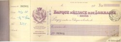 Francs FRANCE Regionalismus und verschiedenen Metz 1927 DOC.Chèque S