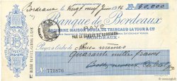 40000 Francs FRANCE regionalism and various Bordeaux 1914 DOC.Chèque XF