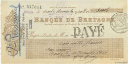 3000 Francs FRANCE regionalism and various Dinan 1931 DOC.Chèque VF