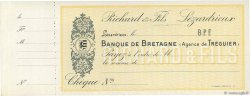 Francs FRANCE regionalismo y varios Lézardrieux 1930 DOC.Chèque
