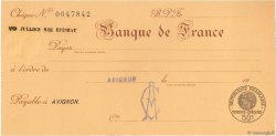 Francs FRANCE regionalismo y varios Avignon 1932 DOC.Chèque