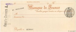 Francs FRANCE Regionalismus und verschiedenen Bernay 1924 DOC.Chèque