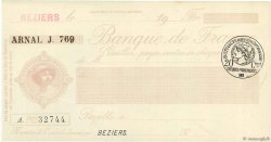 Francs FRANCE régionalisme et divers Béziers 1915 DOC.Chèque