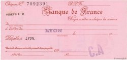 Francs FRANCE regionalismo e varie Lyon 1932 DOC.Chèque