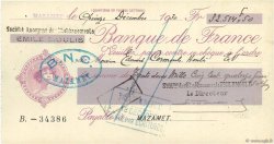 32515,50 Francs FRANCE regionalism and miscellaneous Mazamet 1930 DOC.Chèque