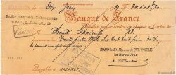34608,30 Francs FRANCE regionalism and miscellaneous Mazamet 1931 DOC.Chèque