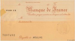 Francs FRANCE regionalismo e varie Moulins 1933 DOC.Chèque