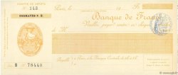 Francs FRANCE regionalism and various Paris 1874 DOC.Chèque