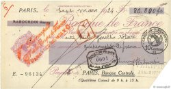80000 Francs FRANCE régionalisme et divers Paris 1924 DOC.Chèque TTB