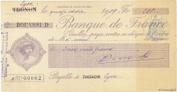 200 Francs FRANCE regionalismo e varie Thonon 1909 DOC.Chèque AU