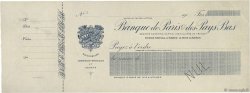 Francs Non émis FRANCE regionalism and various Paris 1912 DOC.Chèque VF