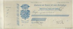 Francs Non émis FRANCE regionalism and miscellaneous Paris 1872 DOC.Chèque VF