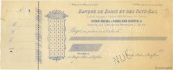 Francs Non émis FRANCE régionalisme et divers Paris 1880 DOC.Chèque TTB