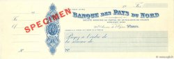 Francs Spécimen FRANCE regionalismo e varie Paris 1911 DOC.Chèque AU