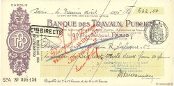 632,50 Francs FRANCE regionalism and various Paris 1935 DOC.Chèque XF