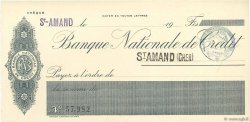 Francs FRANCE regionalism and miscellaneous St.Amand 1915 DOC.Chèque UNC