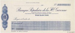 Francs FRANCE regionalismo e varie Toulouse 1930 DOC.Chèque AU