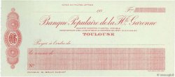 Francs FRANCE regionalism and miscellaneous Toulouse 1930 DOC.Chèque UNC