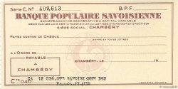 Francs FRANCE regionalismo e varie Chambéry 1936 DOC.Chèque AU