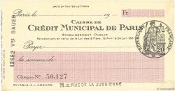 Francs FRANCE regionalism and various Paris 1924 DOC.Chèque XF