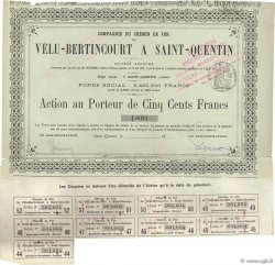 500 Francs FRANCE regionalism and various Saint Quentin 1875 DOC.Chèque VF