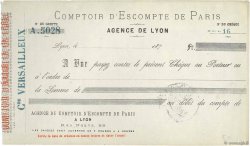 Francs FRANCE regionalismo e varie Lyon 1871 DOC.Chèque SPL
