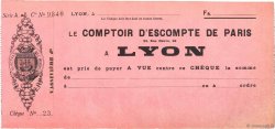 Francs FRANCE regionalismo e varie Lyon 1871 DOC.Chèque AU