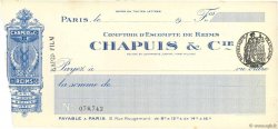 Francs FRANCE Regionalismus und verschiedenen Paris 1913 DOC.Chèque SS