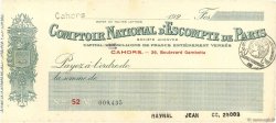 Francs FRANCE regionalismo y varios Cahors 1920 DOC.Chèque EBC