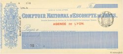 Francs FRANCE Regionalismus und verschiedenen Lyon 1874 DOC.Chèque fST