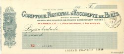 Francs FRANCE regionalism and various Marseille 1924 DOC.Chèque XF