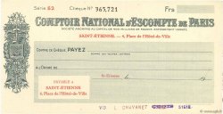 Francs FRANCE regionalism and various Saint-Étienne 1938 DOC.Chèque AU