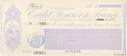 Francs FRANCE regionalism and various Paris 1890 DOC.Chèque AU