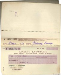 Francs FRANCE régionalisme et divers Antibes 1939 DOC.Chèque TTB