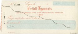 Francs Annulé FRANCE regionalism and miscellaneous Lyon 1865 DOC.Chèque XF
